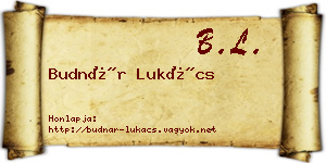 Budnár Lukács névjegykártya